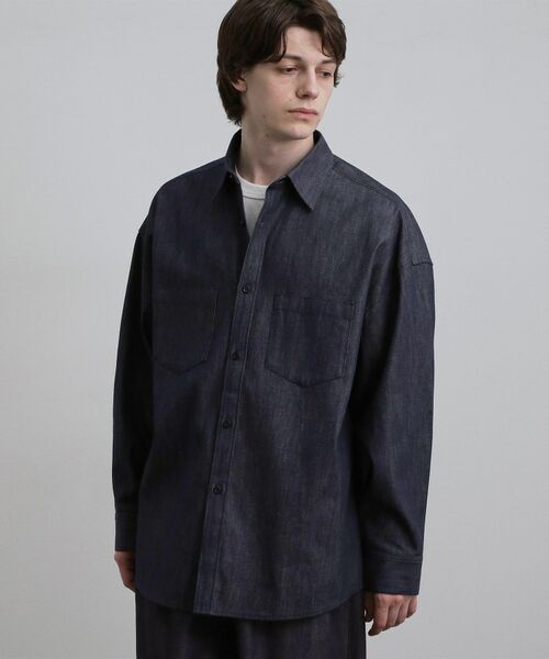tk.TAKEO KIKUCHI / ティーケー タケオキクチ シャツ・ブラウス | 【色褪せしにくいデニム】Comfy Fadeless Denim Seriesデニムシャツ（ネイビー(094)）