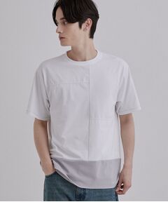 tk.TAKEO KIKUCHI / ティーケー タケオキクチ Tシャツ | ダッシュラインバイカラーTシャツ