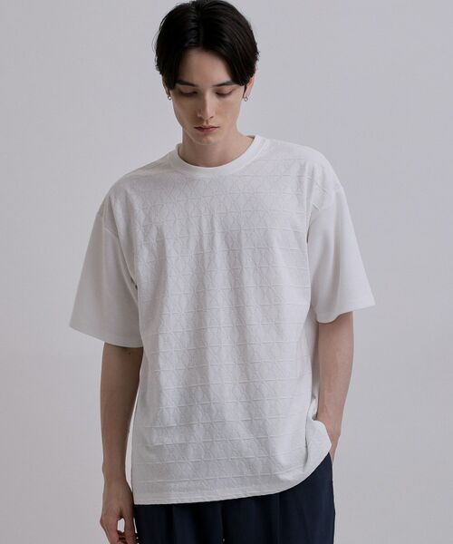 tk.TAKEO KIKUCHI / ティーケー タケオキクチ Tシャツ | バイヤスジャカードTシャツ | 詳細1