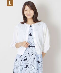 TO BE CHIC (大きいサイズ) / トゥー ビー シック (オオキイサイズ) ブルゾン | 【Ｌ】シアー ニットカーディガン