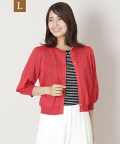 TO BE CHIC (大きいサイズ) / トゥー ビー シック (オオキイサイズ) ブルゾン | 【Ｌ】シアー ニットカーディガン
