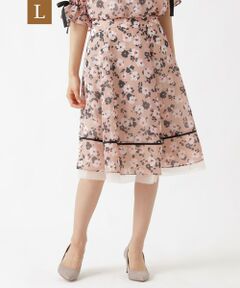 TO BE CHIC (大きいサイズ) / トゥー ビー シック (オオキイサイズ) ロング・マキシ丈スカート | 【L】フラワープリント スカート