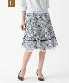 TO BE CHIC (大きいサイズ) / トゥー ビー シック (オオキイサイズ) ロング・マキシ丈スカート | 【L】フラワープリント スカート