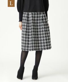 TO BE CHIC (大きいサイズ) / トゥー ビー シック (オオキイサイズ) ロング・マキシ丈スカート | 【L】ハウンドトゥースジャカード スカート