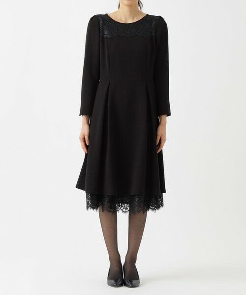 TO BE CHIC (大きいサイズ) / トゥー ビー シック (オオキイサイズ) ロング・マキシ丈ワンピース | 【L】レースコンビダブルクロス ワンピース | 詳細2