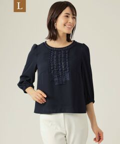 TO BE CHIC (大きいサイズ) / トゥー ビー シック (オオキイサイズ) その他トップス | 【L】シフォンコンビ　カットソー
