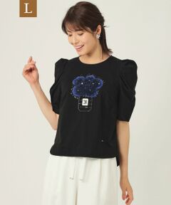 TO BE CHIC (大きいサイズ) / トゥー ビー シック (オオキイサイズ) その他トップス | 【L】プレーティング天竺　モチーフカットソー