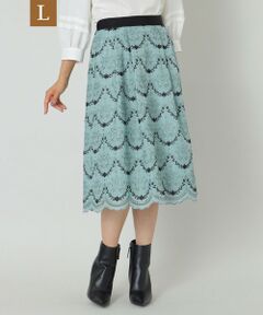 【L】スカラップティアード刺繍　スカート