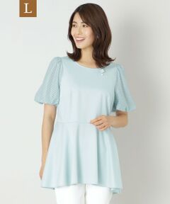 TO BE CHIC (大きいサイズ) / トゥー ビー シック (オオキイサイズ) その他トップス | 【L】ラッセルレースコンビ チュニックカットソー
