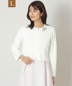 TO BE CHIC (大きいサイズ) / トゥー ビー シック (オオキイサイズ) ブルゾン | 【L】スカラップジップ ショートカーディガン