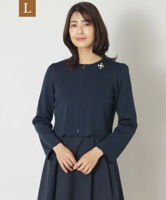 TO BE CHIC (大きいサイズ) / トゥー ビー シック (オオキイサイズ) ブルゾン | 【L】スカラップジップ ショートカーディガン