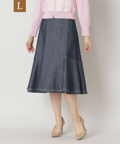 TO BE CHIC (大きいサイズ) / トゥー ビー シック (オオキイサイズ) ロング・マキシ丈スカート | 【L】リアクティブデニム フレアスカート