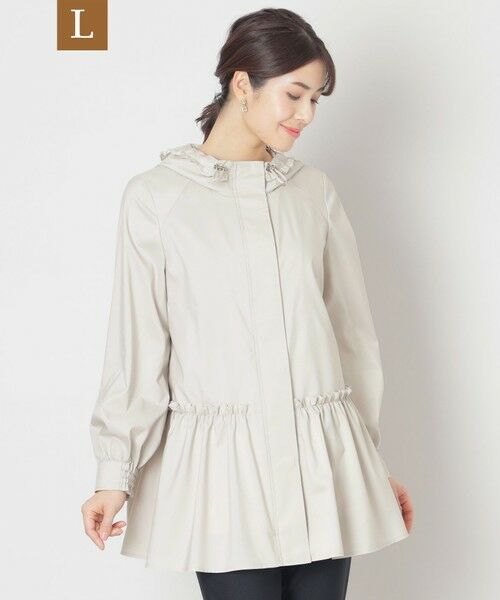 TO BE CHIC (大きいサイズ)/トゥー ビー シック (オオキイサイズ) 【L】【はっ水】ハイカウントタフタ スプリングコート ベージュ 46 TO BE CHIC (大きいサイズ)/トゥー ビー シック (オオキイサイズ) 【L】【はっ水】ハイカウントタフタ スプリングコート ベージュ 46