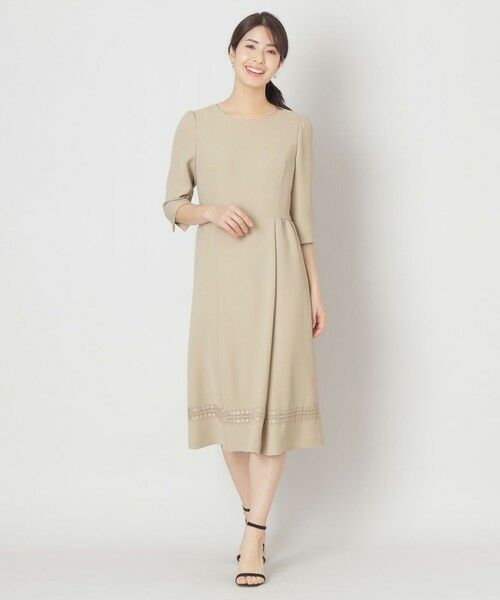 TO BE CHIC (大きいサイズ) / トゥー ビー シック (オオキイサイズ) ロング・マキシ丈ワンピース | 【L】ヘムボーダーレース ワンピース | 詳細2