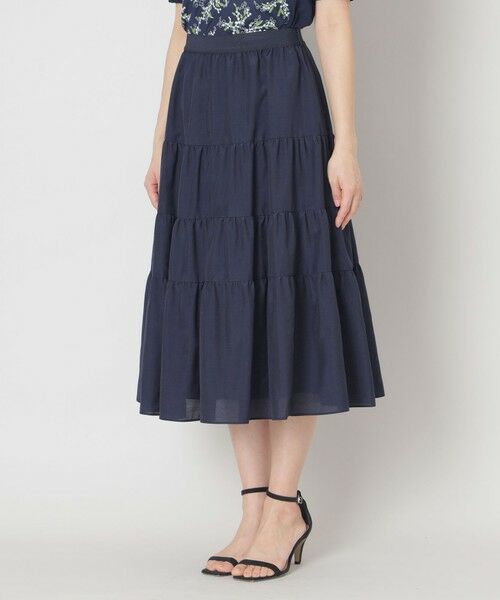 TO BE CHIC (大きいサイズ) / トゥー ビー シック (オオキイサイズ) ロング・マキシ丈スカート | 【L】ブライトクロス ティアードスカート | 詳細4