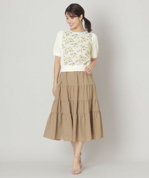 TO BE CHIC (大きいサイズ) / トゥー ビー シック (オオキイサイズ) ロング・マキシ丈スカート | 【L】ブライトクロス ティアードスカート | 詳細2