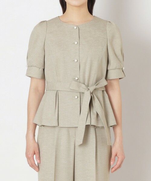 TO BE CHIC (大きいサイズ) / トゥー ビー シック (オオキイサイズ) テーラードジャケット | 【L】リネンライク ブラウスジャケット | 詳細3