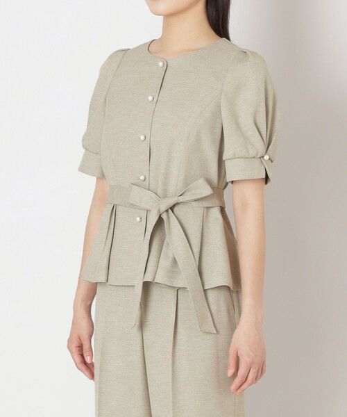 TO BE CHIC (大きいサイズ) / トゥー ビー シック (オオキイサイズ) テーラードジャケット | 【L】リネンライク ブラウスジャケット | 詳細4