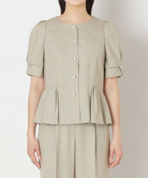 TO BE CHIC (大きいサイズ) / トゥー ビー シック (オオキイサイズ) テーラードジャケット | 【L】リネンライク ブラウスジャケット | 詳細6