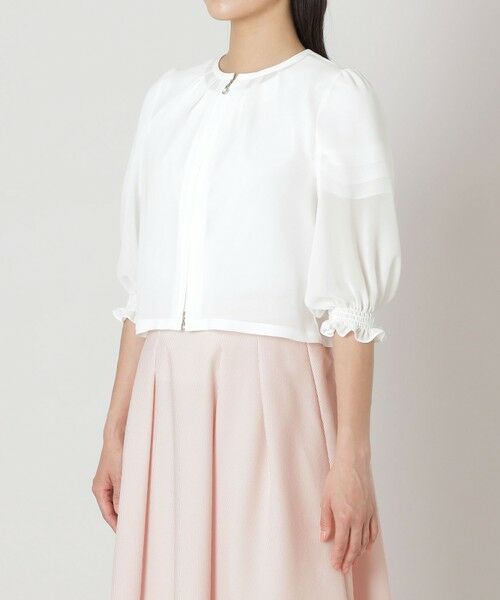 TO BE CHIC (大きいサイズ) / トゥー ビー シック (オオキイサイズ) テーラードジャケット | 【L】ジョーゼット ショートブルゾン | 詳細4