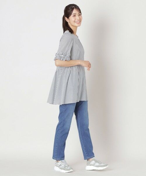 TO BE CHIC (大きいサイズ) / トゥー ビー シック (オオキイサイズ) その他トップス | 【L】カラミストライプ チュニックブラウス | 詳細3