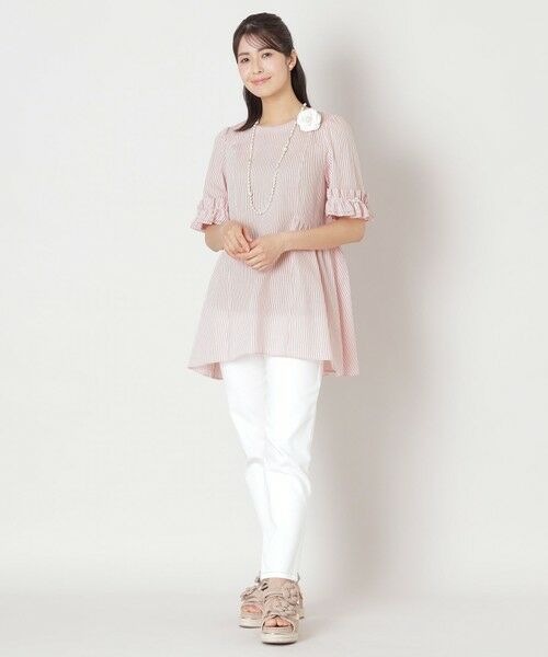 TO BE CHIC (大きいサイズ) / トゥー ビー シック (オオキイサイズ) その他トップス | 【L】カラミストライプ チュニックブラウス | 詳細1