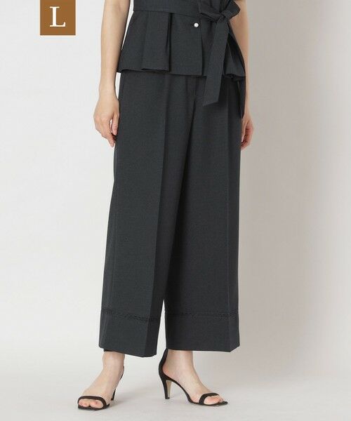 TO BE CHIC (大きいサイズ) / トゥー ビー シック (オオキイサイズ) その他パンツ | 【L】リネンライク ワイドパンツ(ネイビー)