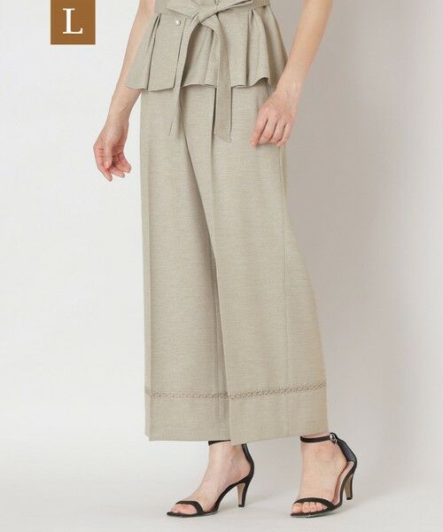 TO BE CHIC (大きいサイズ) / トゥー ビー シック (オオキイサイズ) その他パンツ | 【L】リネンライク ワイドパンツ(ベージュ)