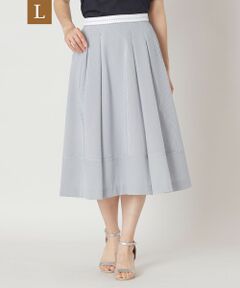 TO BE CHIC (大きいサイズ) / トゥー ビー シック (オオキイサイズ) ロング・マキシ丈スカート | 【L】シアサッカー ストライプスカート