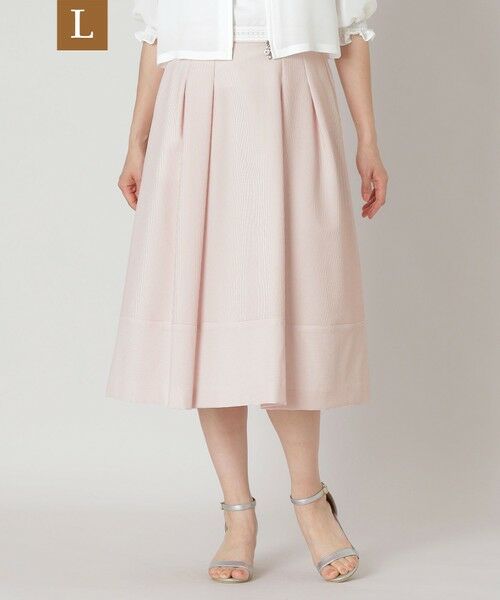 TO BE CHIC (大きいサイズ)/トゥー ビー シック (オオキイサイズ) 【L】シアサッカー ストライプスカート ピンク系2 46 TO BE CHIC (大きいサイズ)/トゥー ビー シック (オオキイサイズ) 【L】シアサッカー ストライプスカート ピンク系2 46