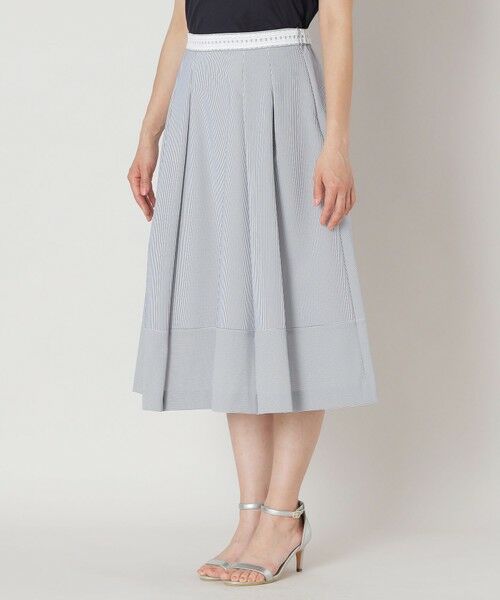 TO BE CHIC (大きいサイズ) / トゥー ビー シック (オオキイサイズ) ロング・マキシ丈スカート | 【L】シアサッカー ストライプスカート | 詳細5