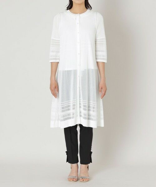 TO BE CHIC (大きいサイズ) / トゥー ビー シック (オオキイサイズ) ブルゾン | 【L】透かし編み ロングカーディガン | 詳細3