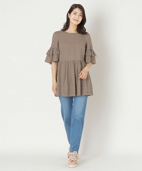 TO BE CHIC (大きいサイズ) / トゥー ビー シック (オオキイサイズ) その他トップス | 【L】ウェーブローン スリーブフリルチュニック | 詳細3