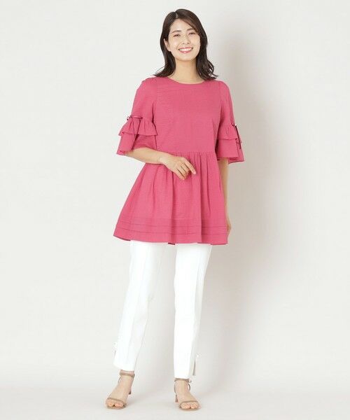 TO BE CHIC (大きいサイズ) / トゥー ビー シック (オオキイサイズ) その他トップス | 【L】ウェーブローン スリーブフリルチュニック | 詳細2