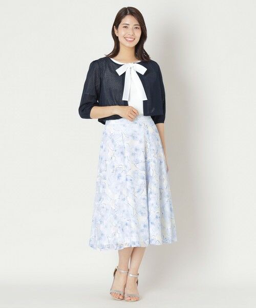 TO BE CHIC (大きいサイズ) / トゥー ビー シック (オオキイサイズ) ロング・マキシ丈スカート | 【L】ローズプリントジャカードフレアスカート | 詳細3