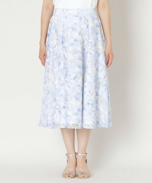 TO BE CHIC (大きいサイズ) / トゥー ビー シック (オオキイサイズ) ロング・マキシ丈スカート | 【L】ローズプリントジャカードフレアスカート | 詳細4