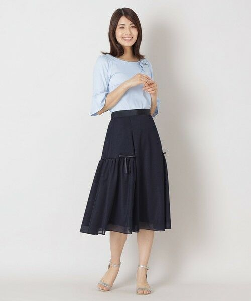 TO BE CHIC (大きいサイズ) / トゥー ビー シック (オオキイサイズ) ロング・マキシ丈スカート | 【L】ライトエアリー リボンスカート | 詳細1