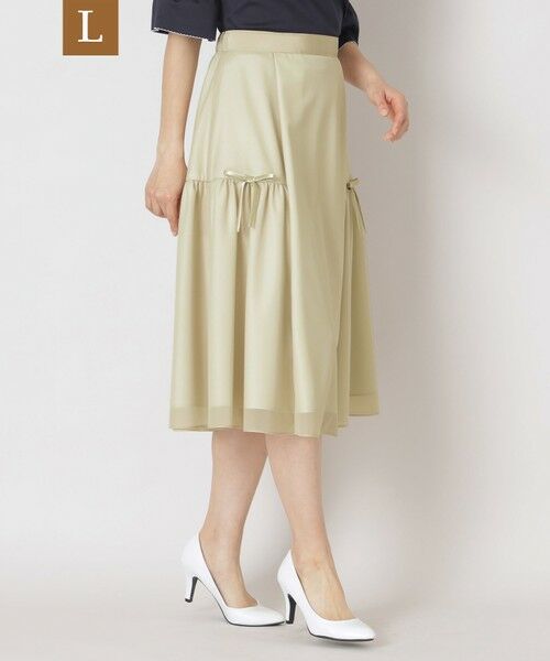 TO BE CHIC (大きいサイズ)/トゥー ビー シック (オオキイサイズ) 【L】ライトエアリー リボンスカート ベージュ 46 TO BE CHIC (大きいサイズ)/トゥー ビー シック (オオキイサイズ) 【L】ライトエアリー リボンスカート ベージュ 46