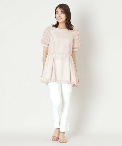 TO BE CHIC (大きいサイズ) / トゥー ビー シック (オオキイサイズ) その他トップス | 【L】リボンチュール チュニックブラウス | 詳細1