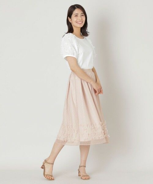 tobechicホワイト リボン付きチュニック 44 tobechicホワイト リボン付きチュニック 44