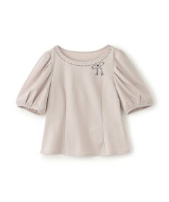 TO BE CHIC (大きいサイズ) / トゥー ビー シック (オオキイサイズ) その他トップス | 【L】リボンネック プルオーバーカットソー