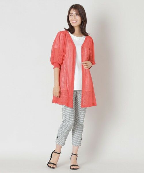 TO BE CHIC (大きいサイズ) / トゥー ビー シック (オオキイサイズ) ブルゾン | 【L】透かし編み ミドルニットカーディガン | 詳細3