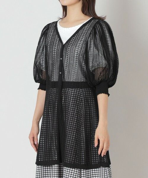 TO BE CHIC (大きいサイズ) / トゥー ビー シック (オオキイサイズ) ブルゾン | 【L】透かし編み ミドルニットカーディガン | 詳細5