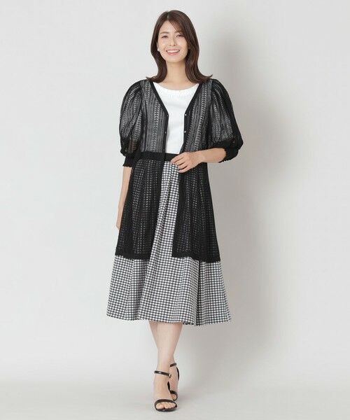 TO BE CHIC (大きいサイズ) / トゥー ビー シック (オオキイサイズ) ブルゾン | 【L】透かし編み ミドルニットカーディガン | 詳細2