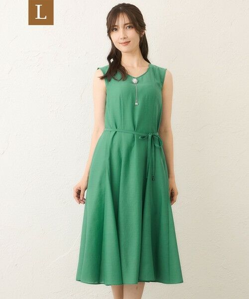 TO BE CHIC (大きいサイズ)/トゥー ビー シック (オオキイサイズ) 【L】ボイルワッシャー ノースリーブドレス グリーン4 44 TO BE CHIC (大きいサイズ)/トゥー ビー シック (オオキイサイズ) 【L】ボイルワッシャー ノースリーブドレス グリーン4 44