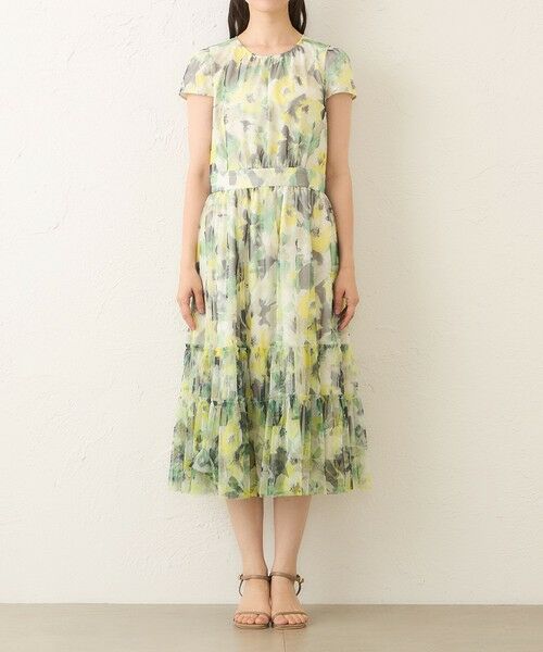 TO BE CHIC (大きいサイズ) / トゥー ビー シック (オオキイサイズ) ロング・マキシ丈ワンピース | 【L】ぼかしフラワー ティアードドレス | 詳細5