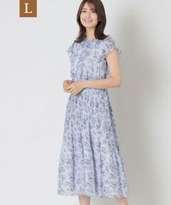 TO BE CHIC (大きいサイズ) / トゥー ビー シック (オオキイサイズ) ロング・マキシ丈ワンピース | 【L】フラワーリボンプリント ギャザードレス