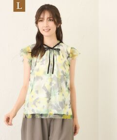 TO BE CHIC (大きいサイズ) / トゥー ビー シック (オオキイサイズ) その他トップス | 【L】ぼかしフラワー リボンブラウス