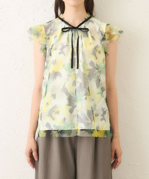 TO BE CHIC (大きいサイズ) / トゥー ビー シック (オオキイサイズ) その他トップス | 【L】ぼかしフラワー リボンブラウス | 詳細3