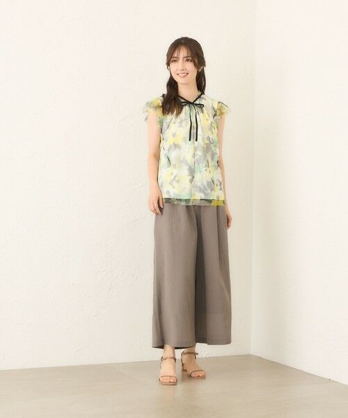 TO BE CHIC (大きいサイズ) / トゥー ビー シック (オオキイサイズ) その他トップス | 【L】ぼかしフラワー リボンブラウス | 詳細1